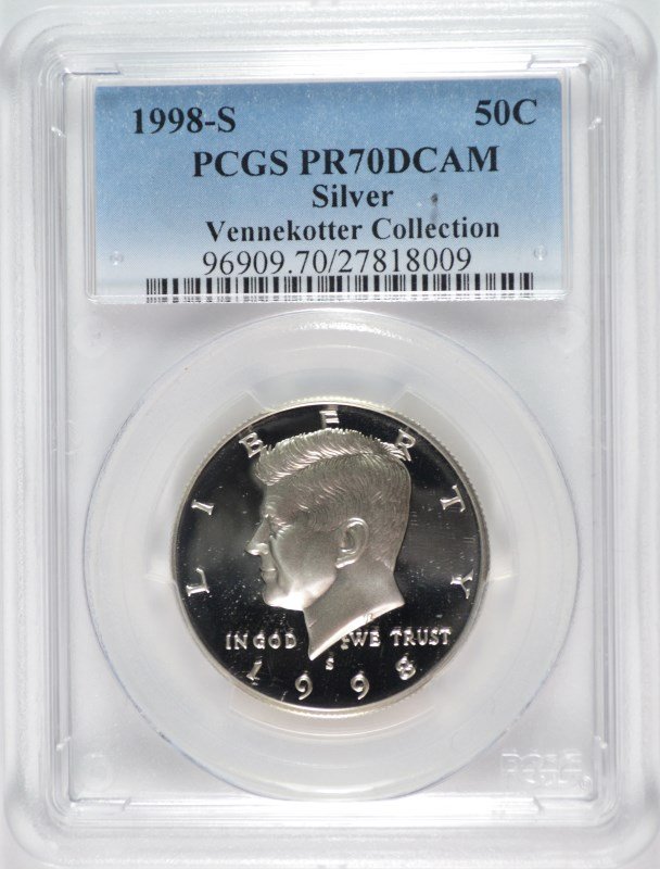 1998-S SILVER KENNEDY HALF DOLLAR PCGS PR70 DCAM RARE (1 of 4)