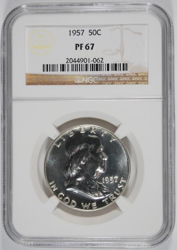 1957 FRANKLIN HALF DOLLAR, NGC PF-67 SUPERB! (1 of 4)