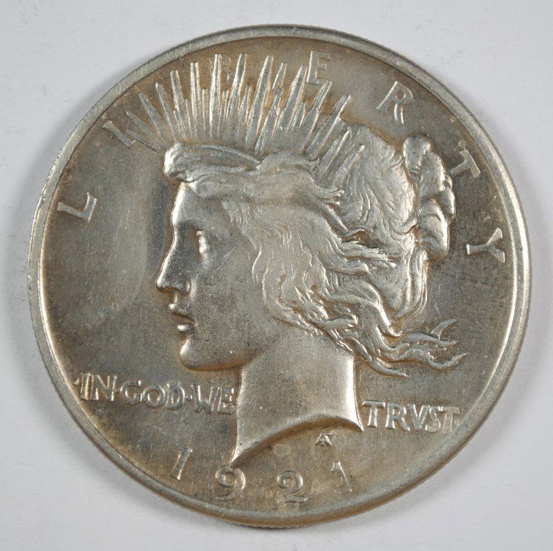 1921 PEACE DOLLAR AU/BU (1 of 2)