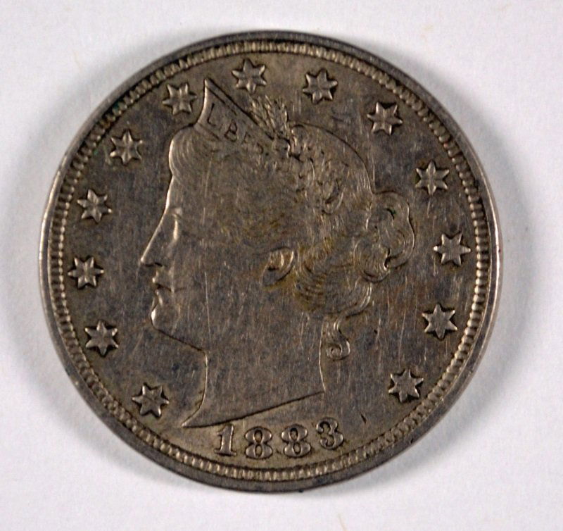 1883 WITHOUT CENTS LIBERTY NICKEL, AU (1 of 2)
