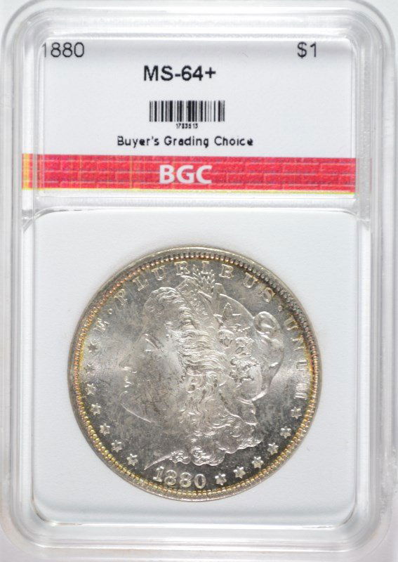 1880 MORGAN SILVER DOLLAR, BGC GEM BU+  WHITE (1 of 4)