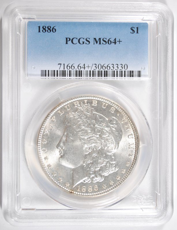 1886 MORGAN DOLLAR PCGS MS-64+ (1 of 4)