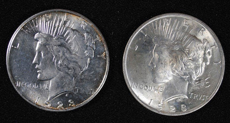 1923-P & D PEACE DOLLARS BU (1 of 2)