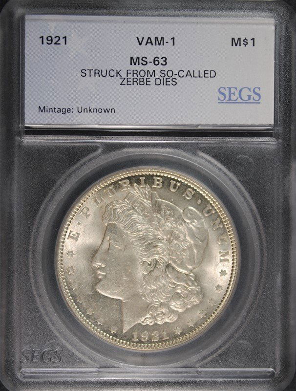 1921 MORGAN DOLLAR SEGS GRADED CH BU VAM-1 RARE STRUCK (1 of 4)
