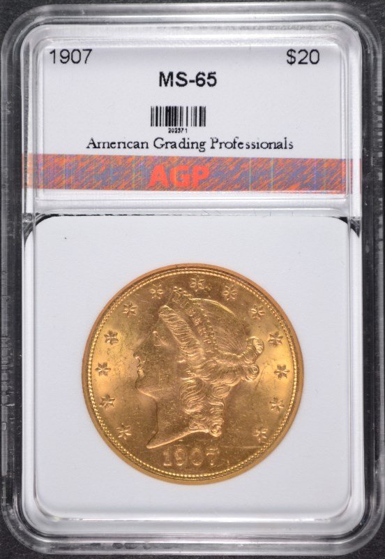 1907 $20.00 GOLD LIBERTY AGP GEM UNC (1 of 4)