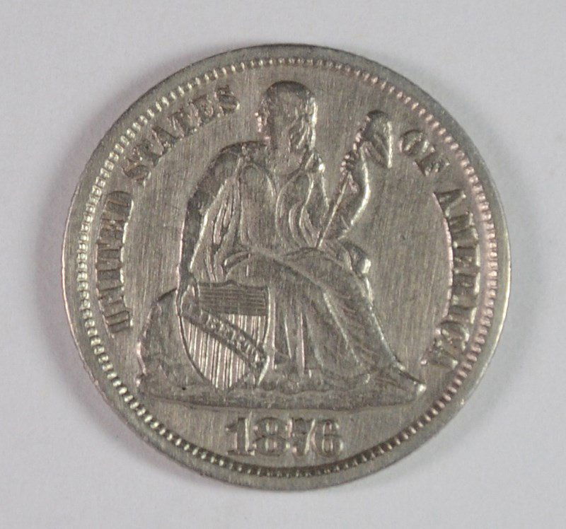 1876-CC SEATED LIBERTY  DIME AU (1 of 2)