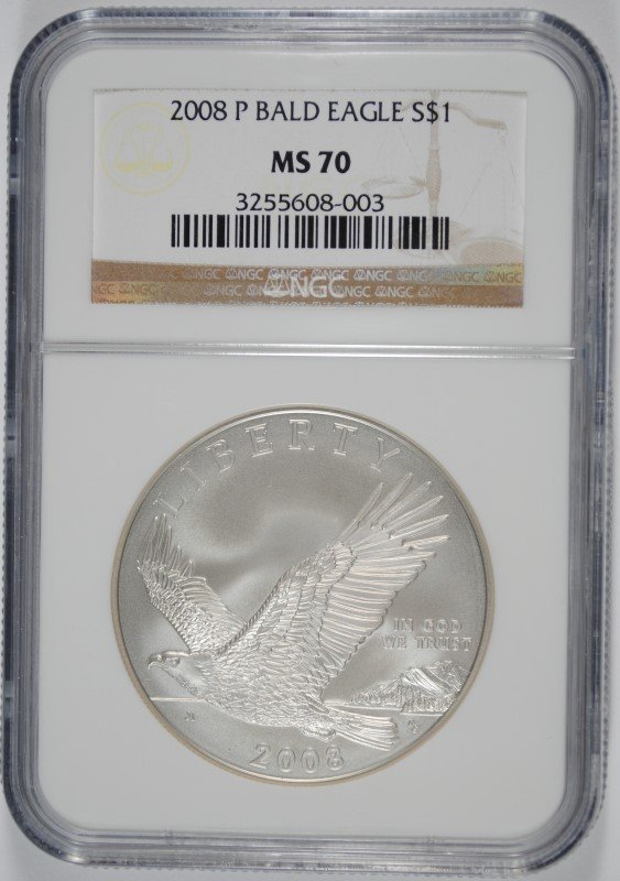 2008-P BALD EAGLE,COMMEMORATIVE SILVER DOLLAR, NGC (1 of 4)
