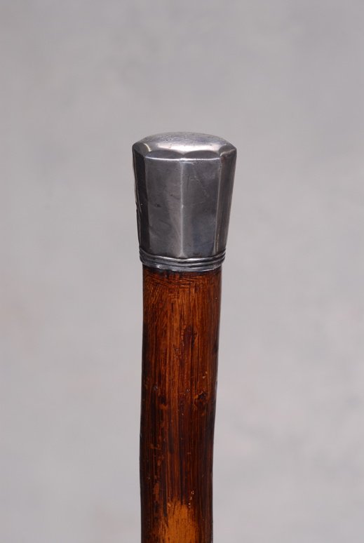 An important pre-Civil War silver presentation cane: A rare and important pre-Civil War silver presentation cane from South Carolina Governor James H. Means to James Simons, Speaker of the House. The coin silver octo-configured handle is 1 2/3" high and