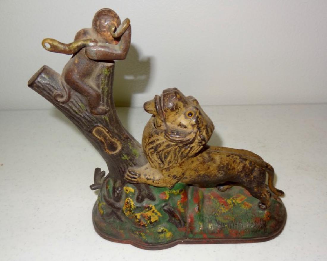 Lion & Monkey Cast Iron Mechanical Bank (1 of 4)
