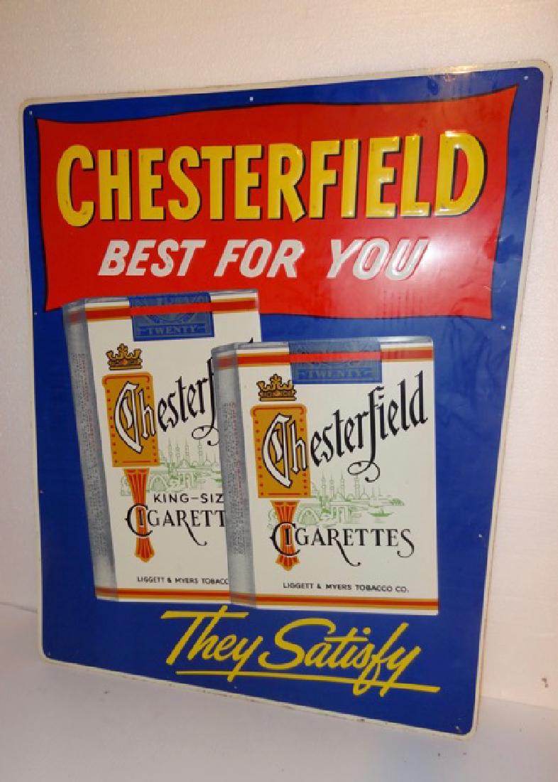 Chesterfield Cigarette Embossed Tin Advertising Sign (1 of 4)