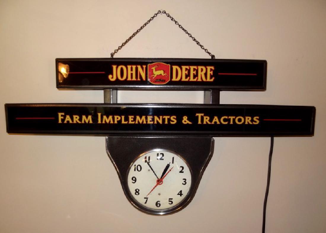 John Deere Light Up Advertising Clock (1 of 1)