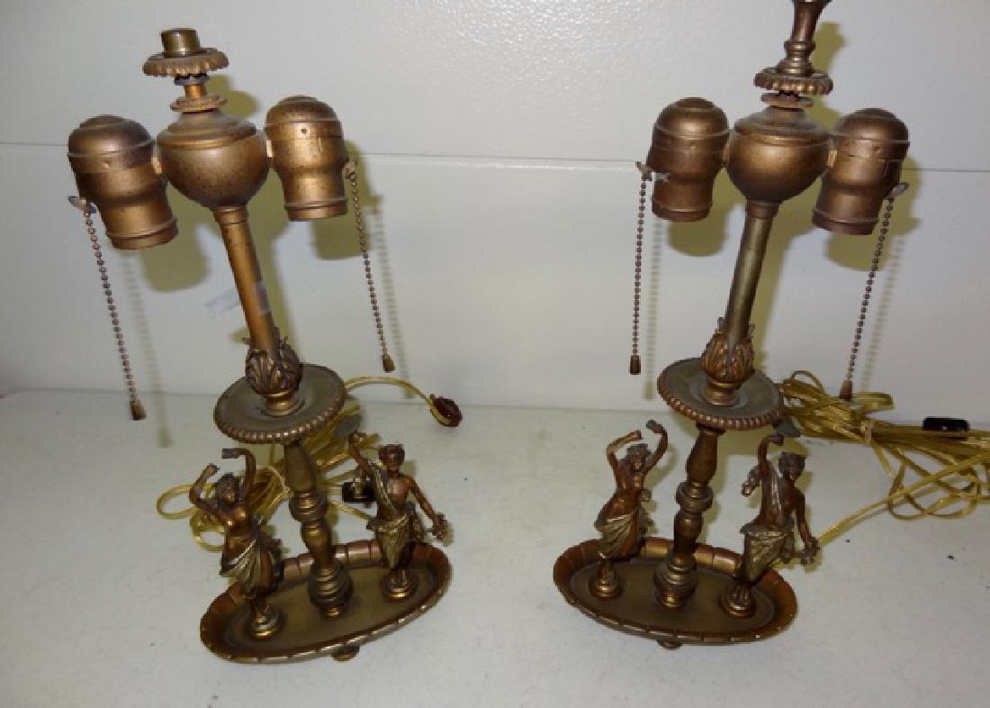 Pair if Figural Bronze & Iron Lamps (1 of 4)