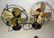 Two Early Electric Oscillating Brass Fans