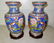 2 Large Cloisonne Vases on Stands