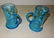 2 Mary Gregory Blue Handled Mugs - 2