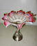 Enameled Victorian Bride's Basket on Stand