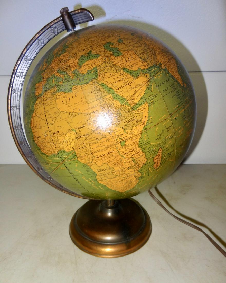 Terrestrial Light Up Desk Top Globe on Stand: 10 1/2" Round