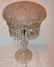 Large Early Cut Glass Lamp with Prizms