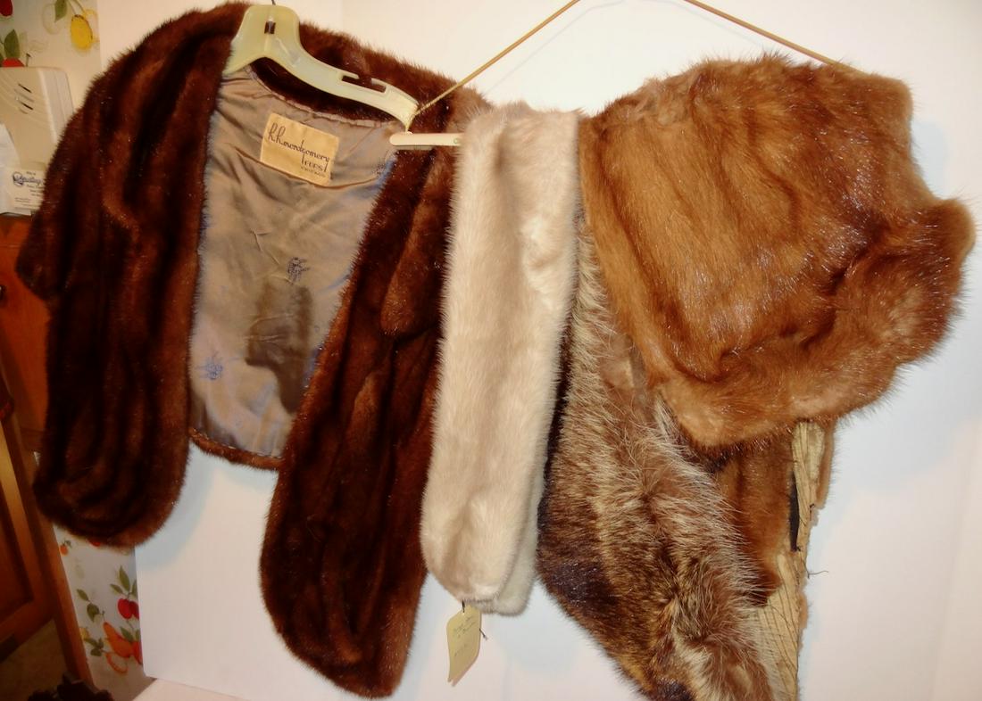 Mink Stole with 3 Scarves: H.H. Montgomery Furs