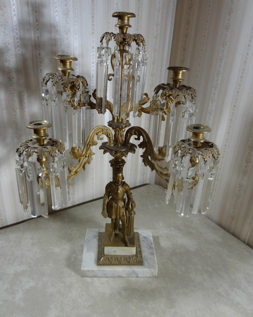 Early Figural Bronze Girondle w/Prisms (1 of 1)