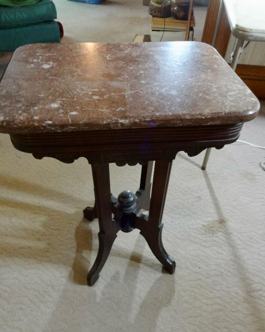 Small Eastlake Parlor Table w/Marble Top (1 of 3)