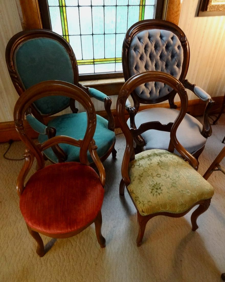 4 Victorian Upholstered Chairs (1 of 3)