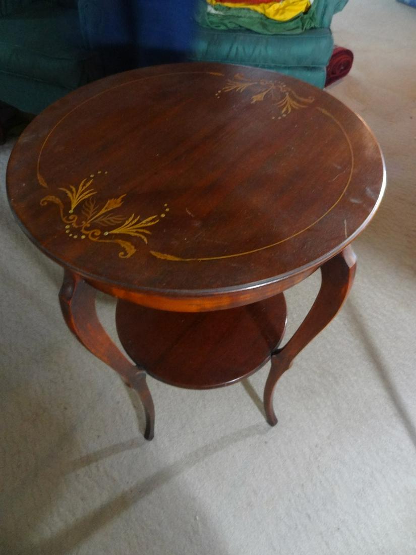 Mahogany Inlay round lamp table (1 of 1)