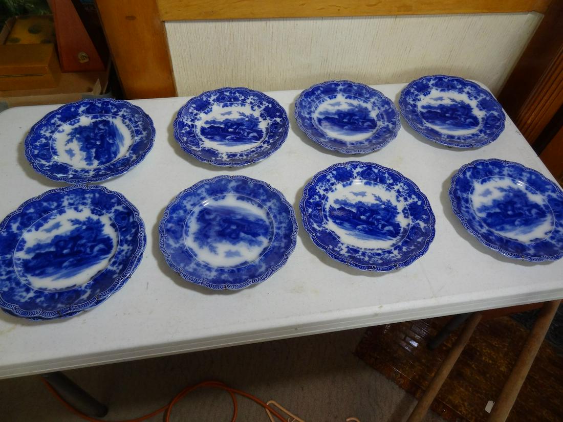 9 Flow Blue 10" plates (1 of 3)