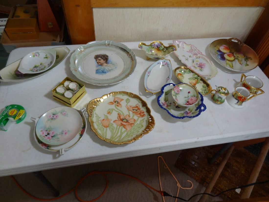 large lot of hand painted china (1 of 4)