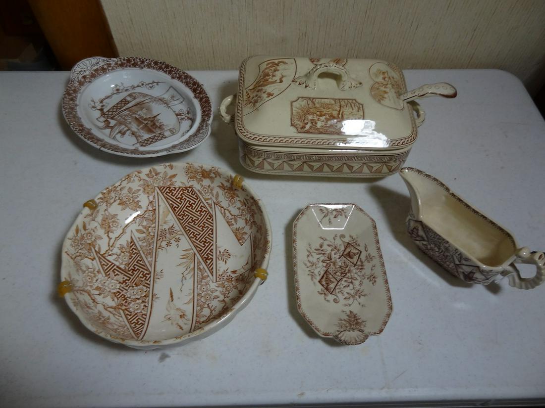 5 pcs transferware (1 of 4)