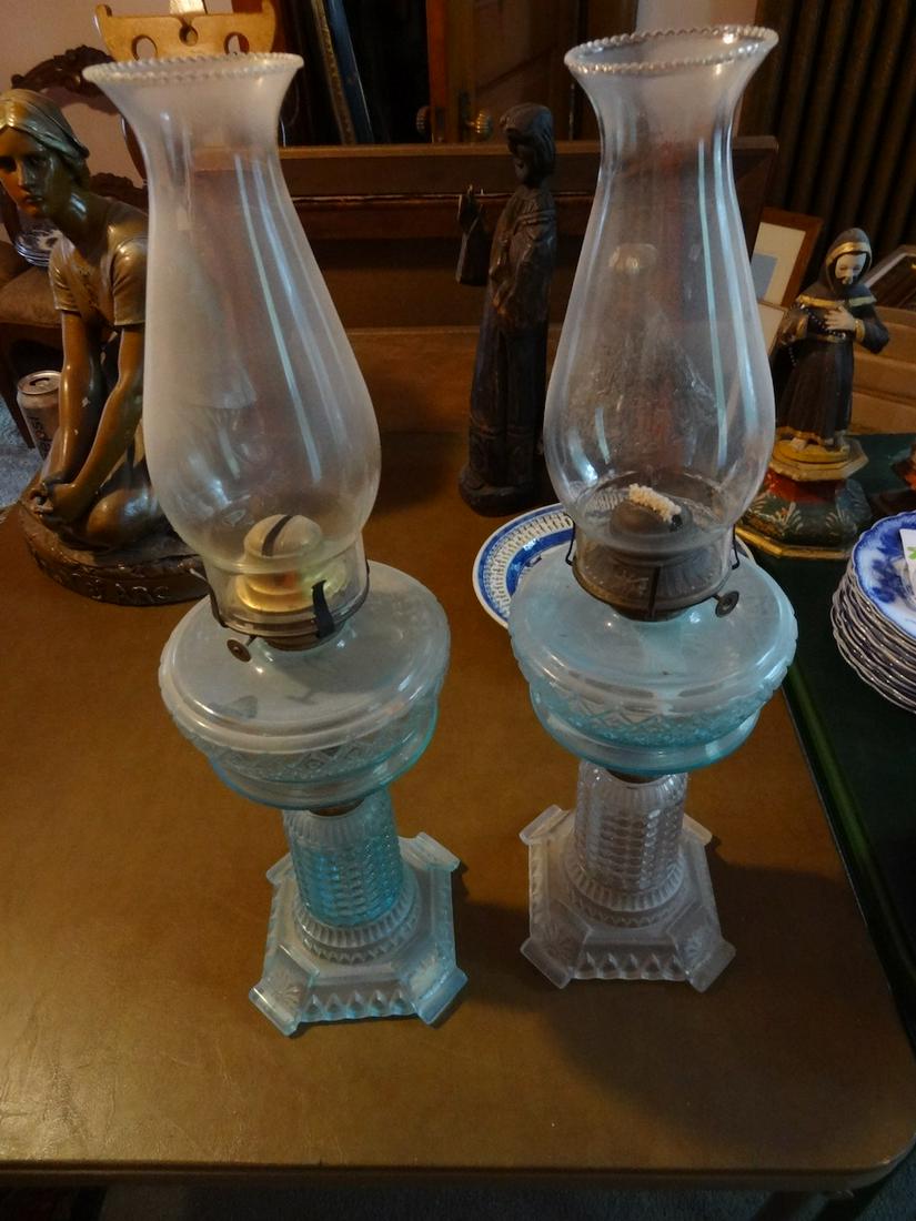 Pair of early kerosene lamps (1 of 3)