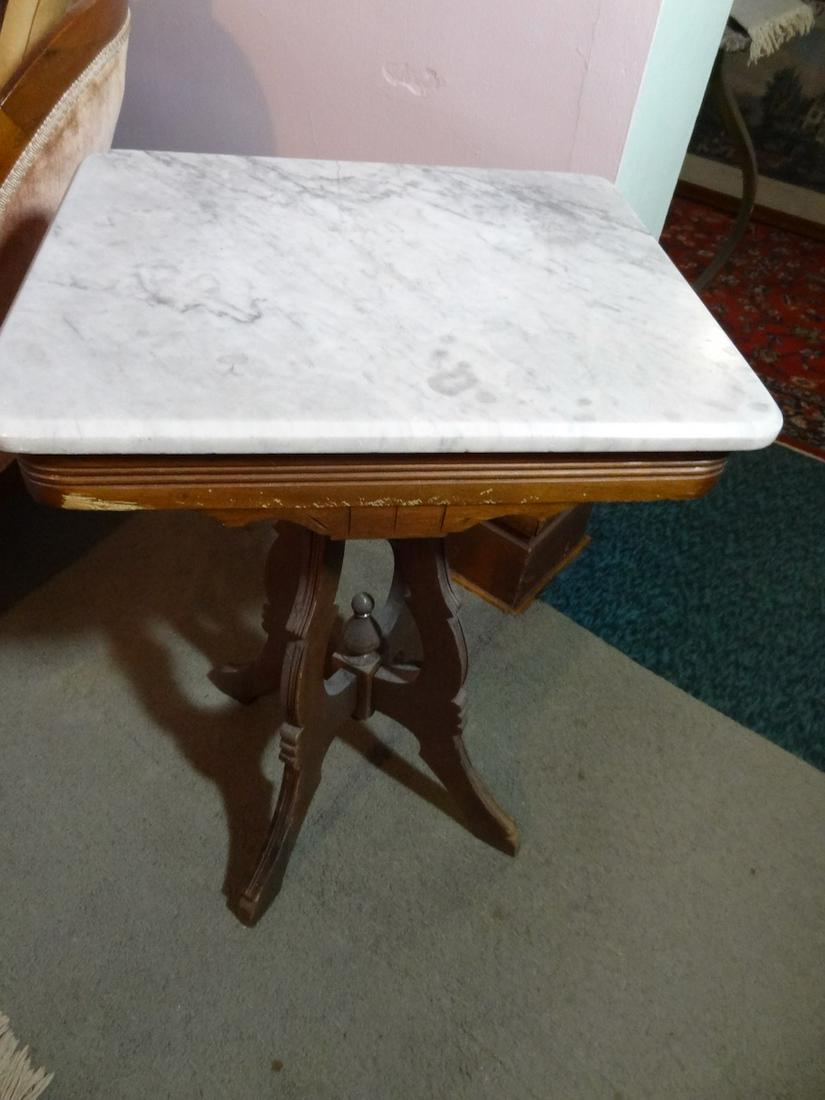 Small marble top table (1 of 2)