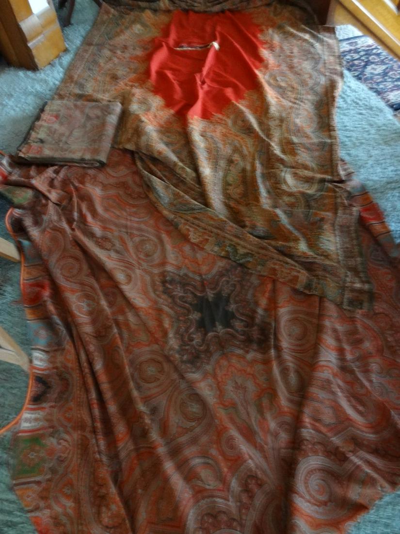 3 large silk throws: approx. 8' by 58"