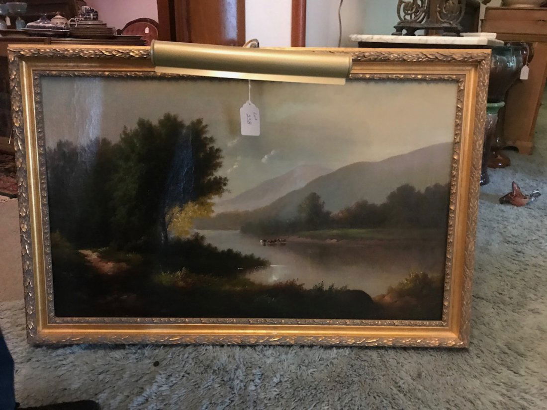 Large Framed Oil painting on canvas; Cows (1 of 6)