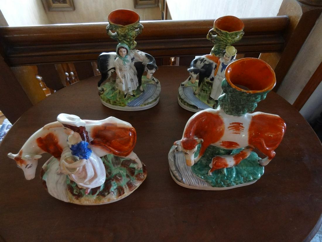 4 pieces of early Staffordshire figures (1 of 6)