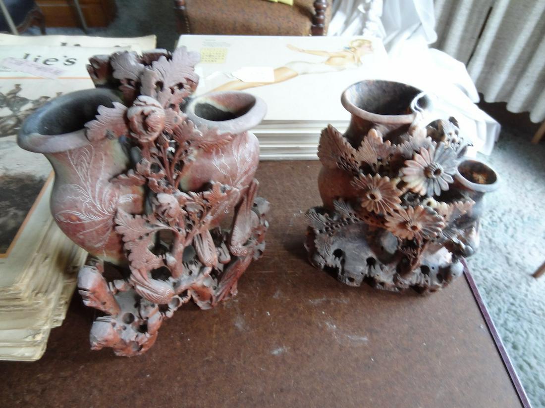 2 large soapstone figures (1 of 3)