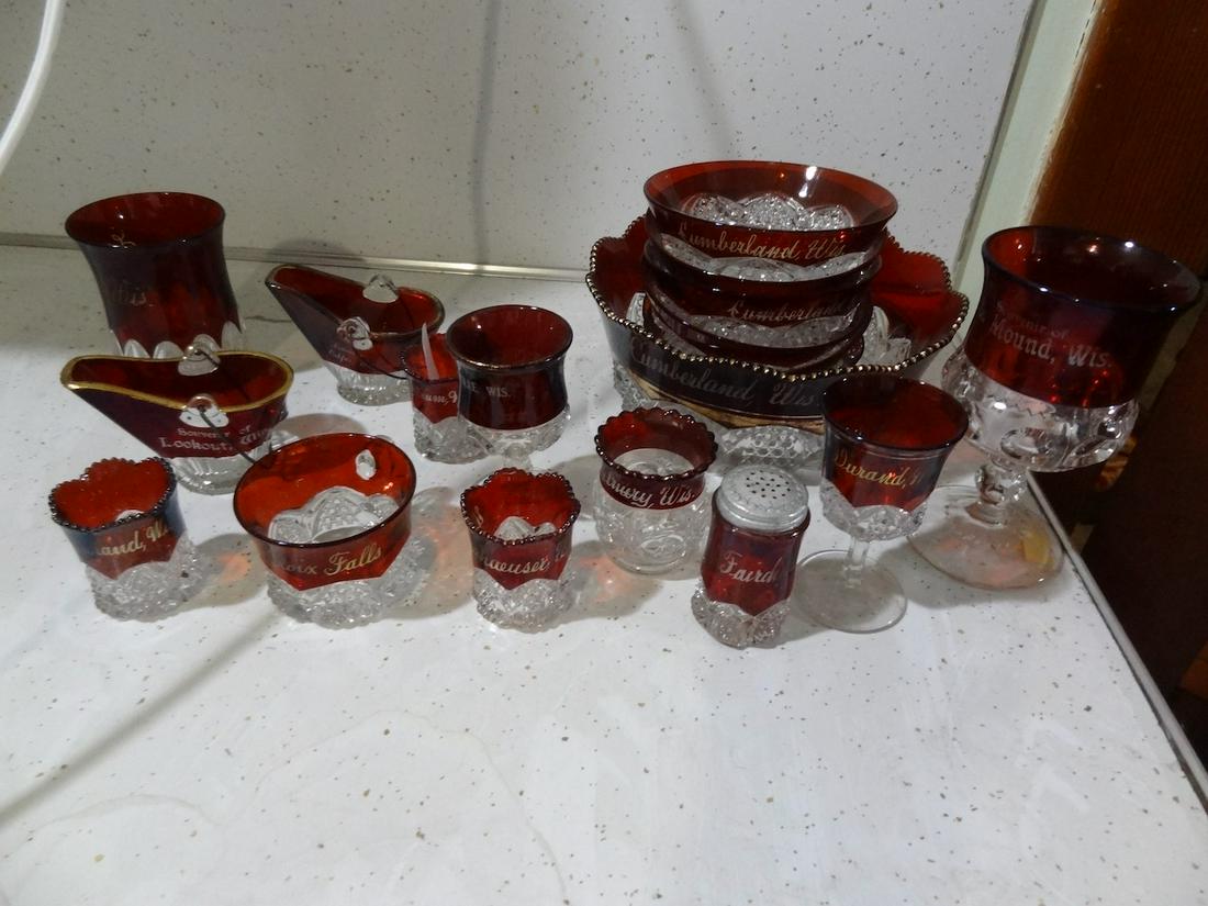19 pieces Wisc. Advertising Ruby Flash (1 of 4)