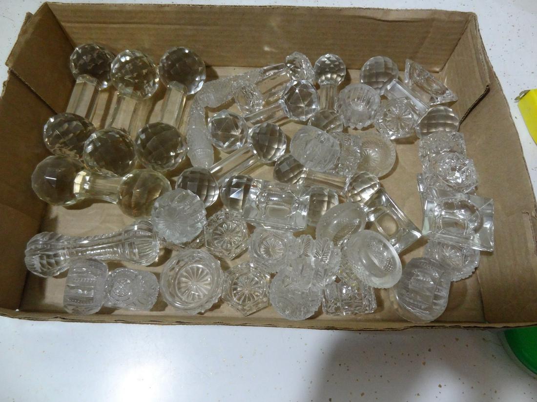 Box lot of cut glass knife rests & salts (1 of 3)