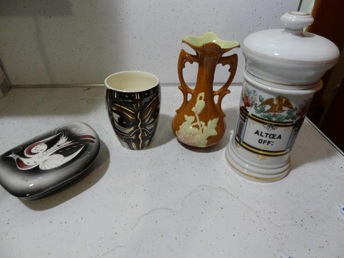 4 pieces of pottery; 2 signed Sascha B (1 of 1)