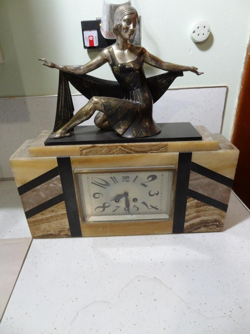 Art Deco clock with Marble base (1 of 3)