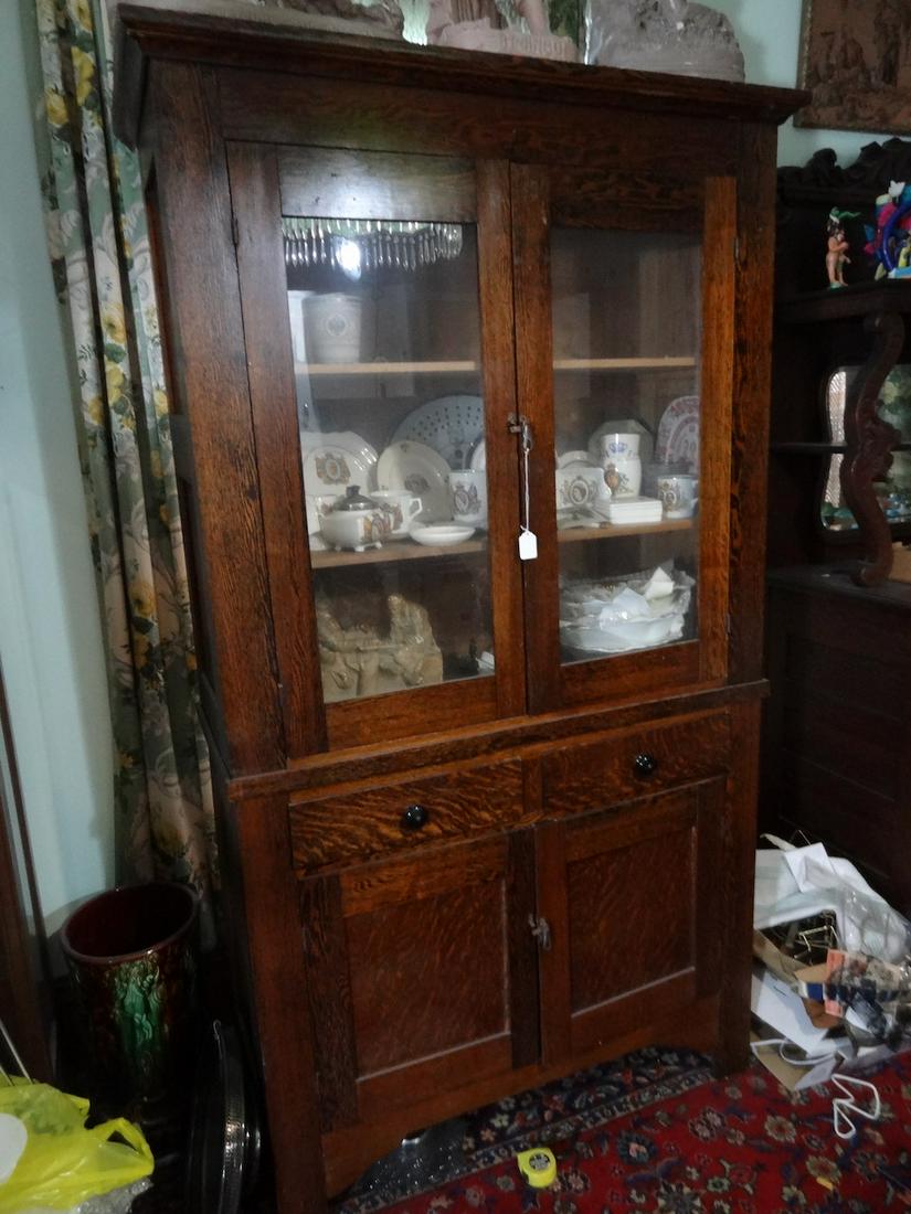 Grain painted kitchen hutch (1 of 1)