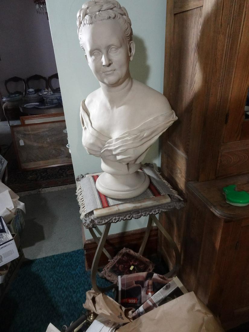 Marble top stand & Bust (1 of 3)
