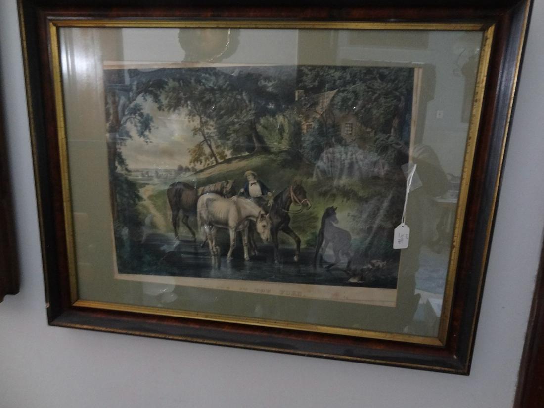 Large framed Currier & Ives Lithograph (1 of 1)