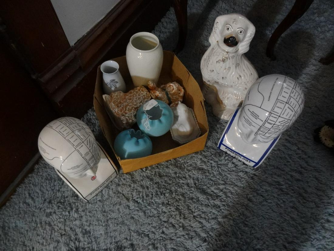 Box lot of Staffordshire dogs & misc (1 of 5)