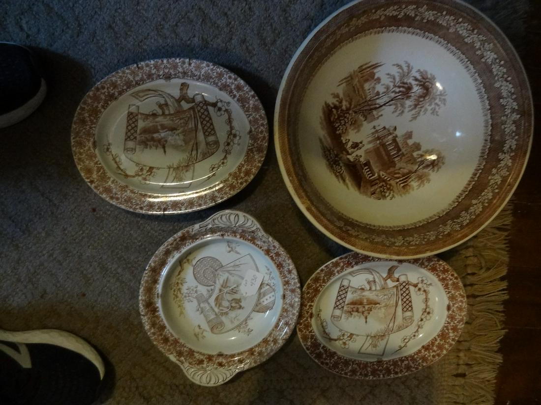 Early transferware bowl & platters (1 of 4)