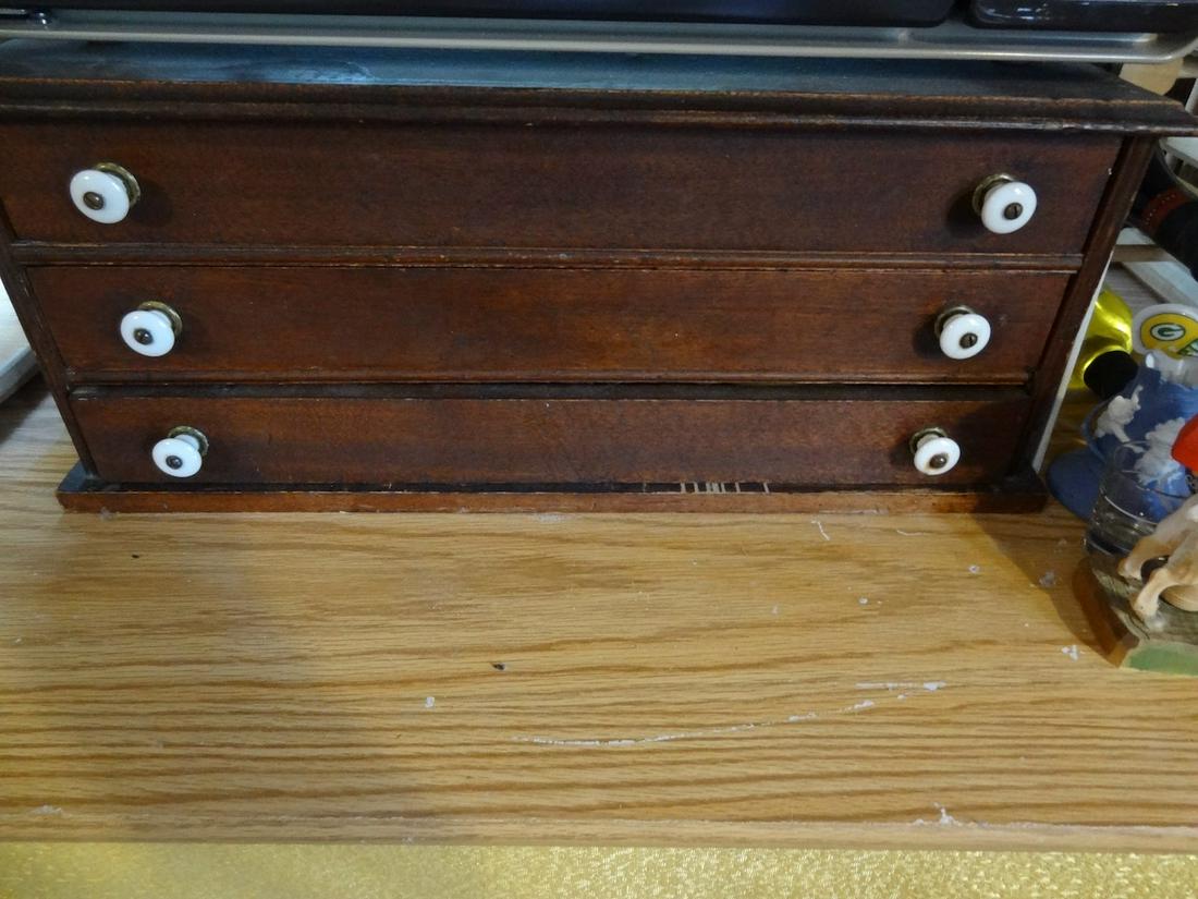 3 drawer walnut spool cabinet (1 of 1)
