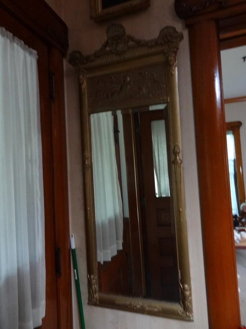 Early Empire wall mirror with Cupid design (1 of 3)