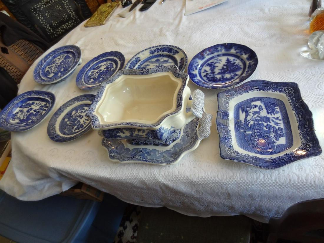 Misc flow blue & willow ware (1 of 1)