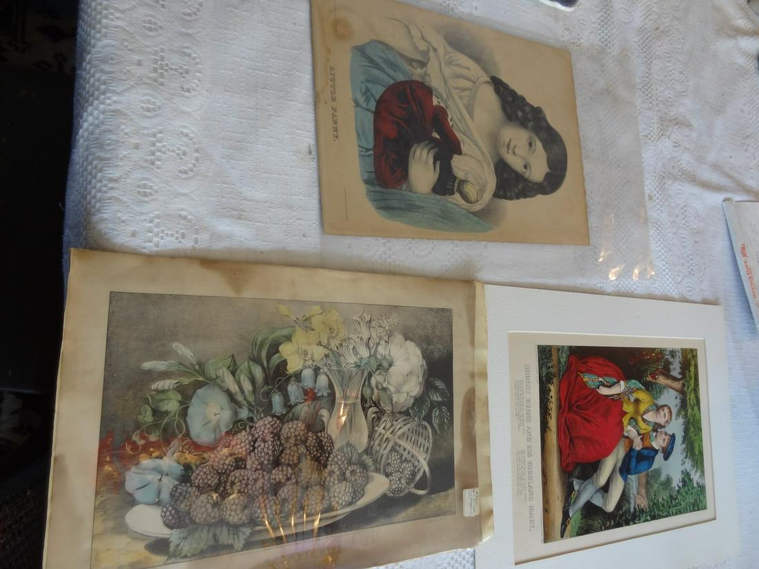 3 currier and ives unframed prints (1 of 4)