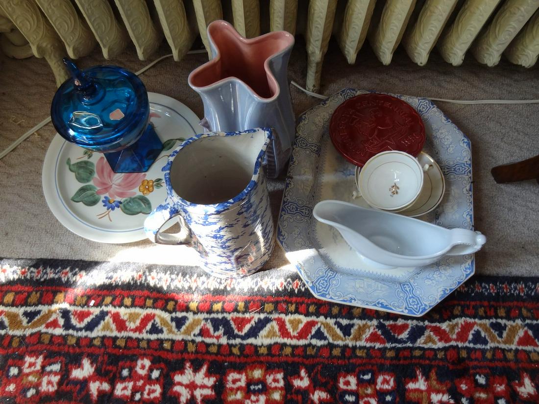 4 pieces of Redwing & Viking candy dish: & other misc.